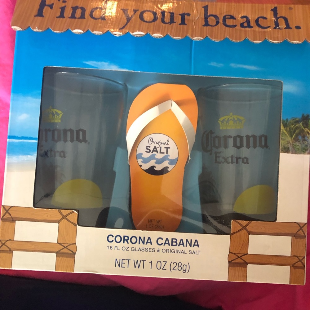 Corona Cabana Gift Set 2 16 Fl oz Glasses, Original Salt Beer Glasses.

New